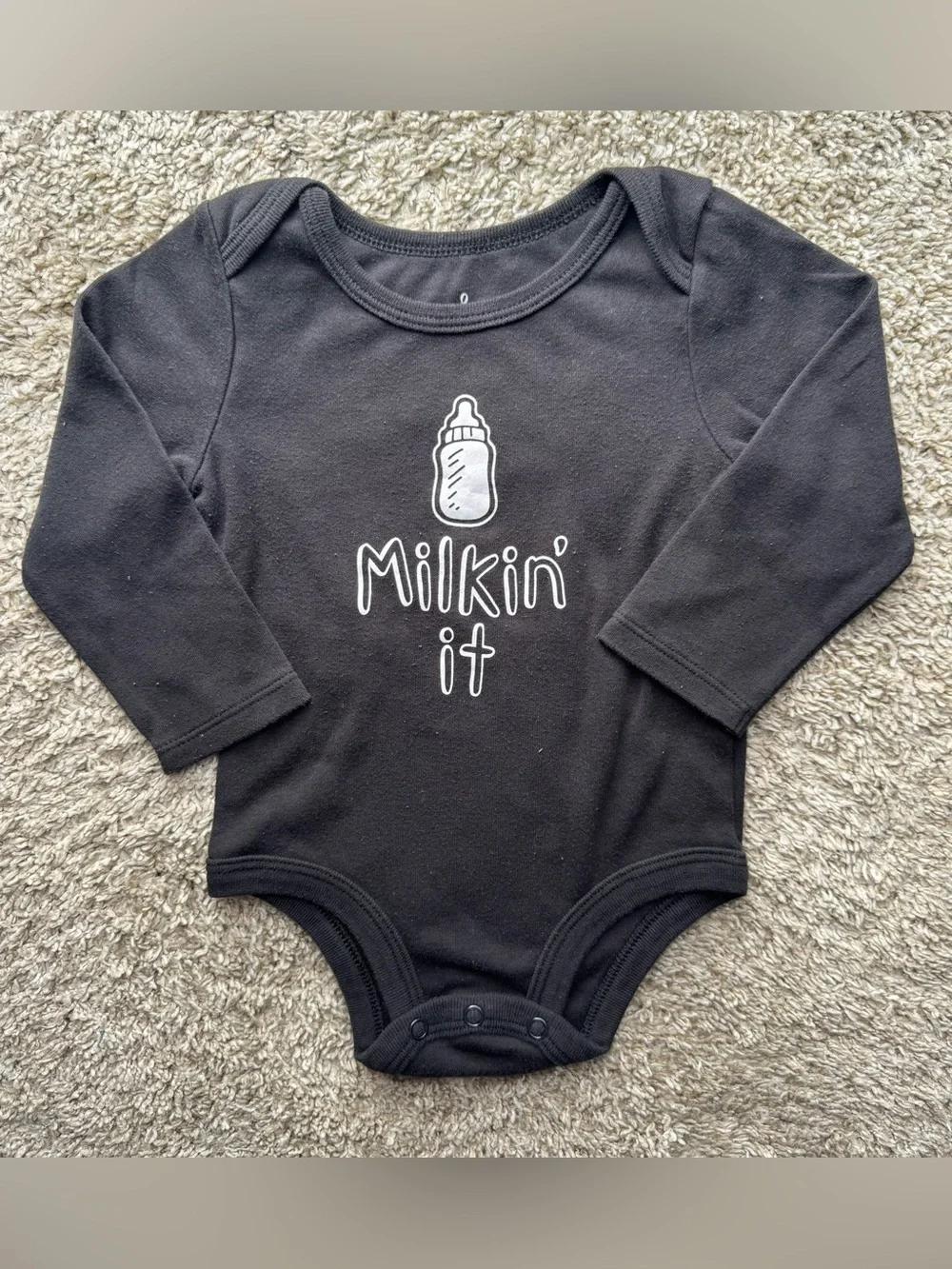 Lullaby Lane “Milkin’ It” Long Sleeve Onesie 18M